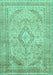 Medallion Turquoise Traditional Rug, tr1112turq