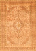 Serging Thickness of Machine Washable Medallion Orange Traditional Area Rugs, wshtr1112org