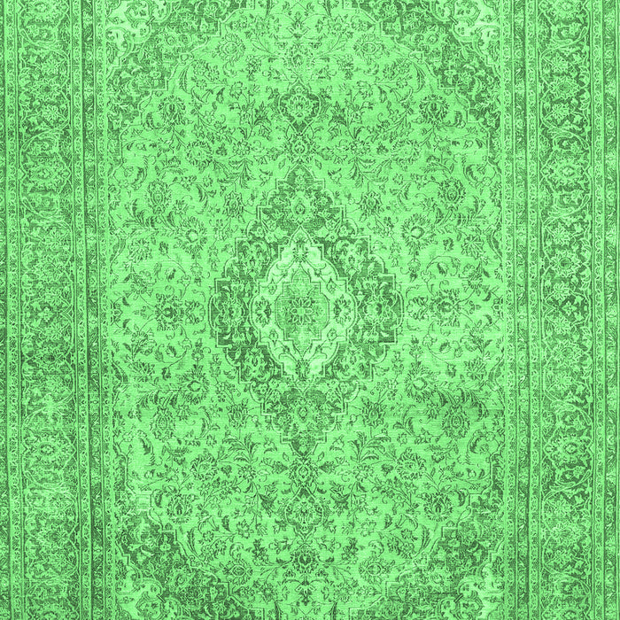 Machine Washable Medallion Emerald Green Traditional Area Rugs, wshtr1112emgrn
