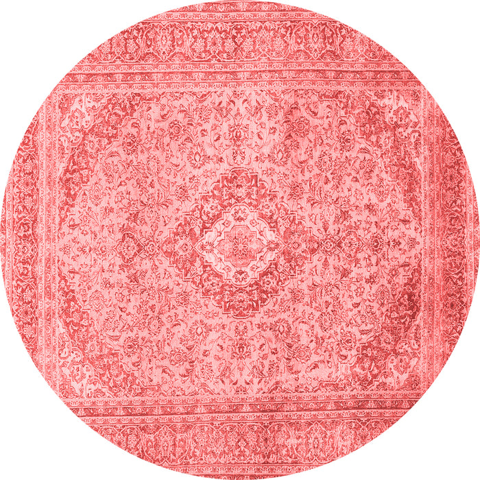 Machine Washable Medallion Red Traditional Rug, wshtr1112red