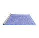 Sideview of Machine Washable Persian Blue Traditional Rug, wshtr1113blu