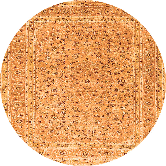 Machine Washable Persian Orange Traditional Area Rugs, wshtr1113org