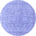 Round Persian Blue Traditional Rug, tr1113blu