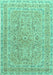 Machine Washable Persian Turquoise Traditional Area Rugs, wshtr1113turq