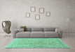 Machine Washable Persian Turquoise Traditional Area Rugs in a Living Room,, wshtr1113turq