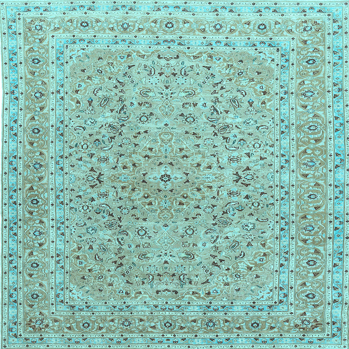 Square Machine Washable Persian Light Blue Traditional Rug, wshtr1113lblu