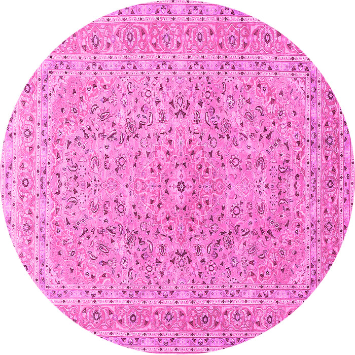 Round Persian Pink Traditional Rug, tr1113pnk