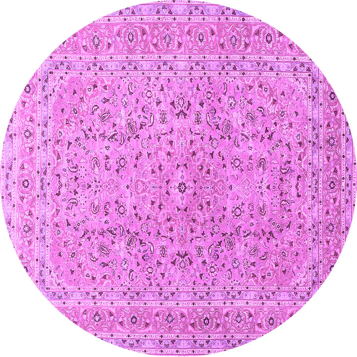 Round Persian Purple Traditional Rug, tr1113pur