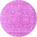 Round Persian Purple Traditional Rug, tr1113pur