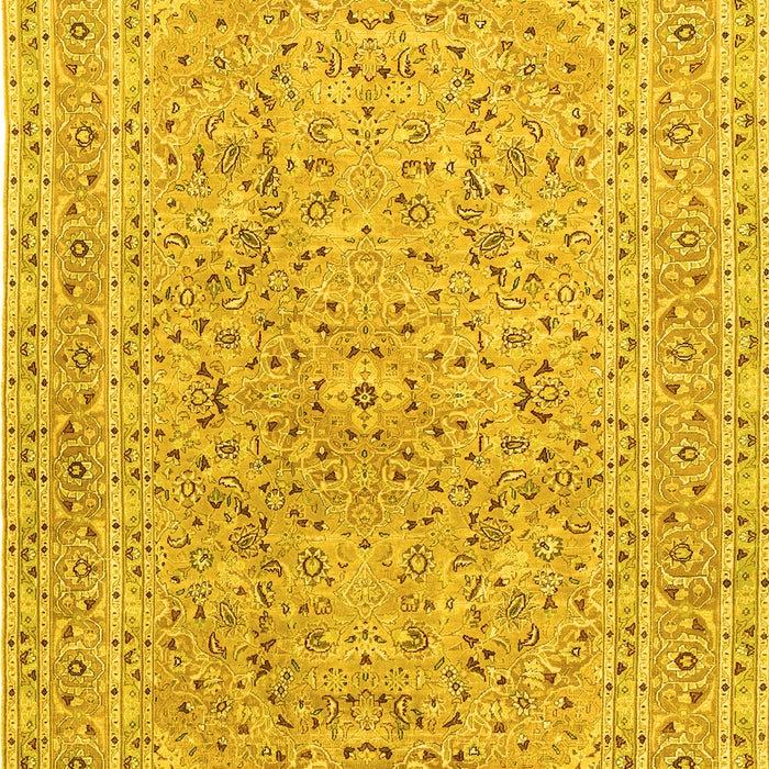 Machine Washable Persian Yellow Traditional Rug, wshtr1113yw