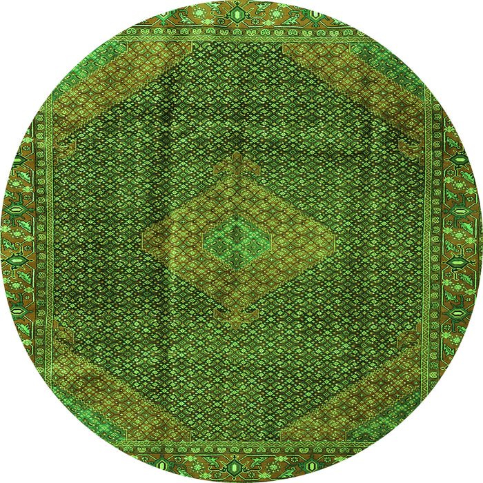 Square Persian Green Traditional Rug, tr1114grn