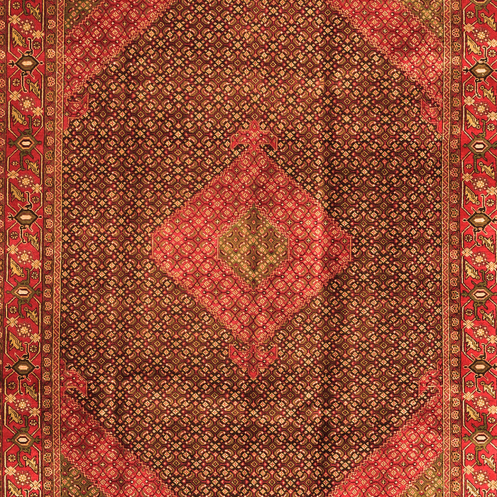 Serging Thickness of Machine Washable Persian Orange Traditional Area Rugs, wshtr1114org
