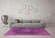 Machine Washable Persian Purple Traditional Area Rugs in a Living Room, wshtr1114pur