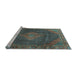 Sideview of Machine Washable Persian Light Blue Traditional Rug, wshtr1114lblu