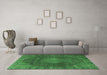 Machine Washable Persian Emerald Green Traditional Area Rugs in a Living Room,, wshtr1114emgrn