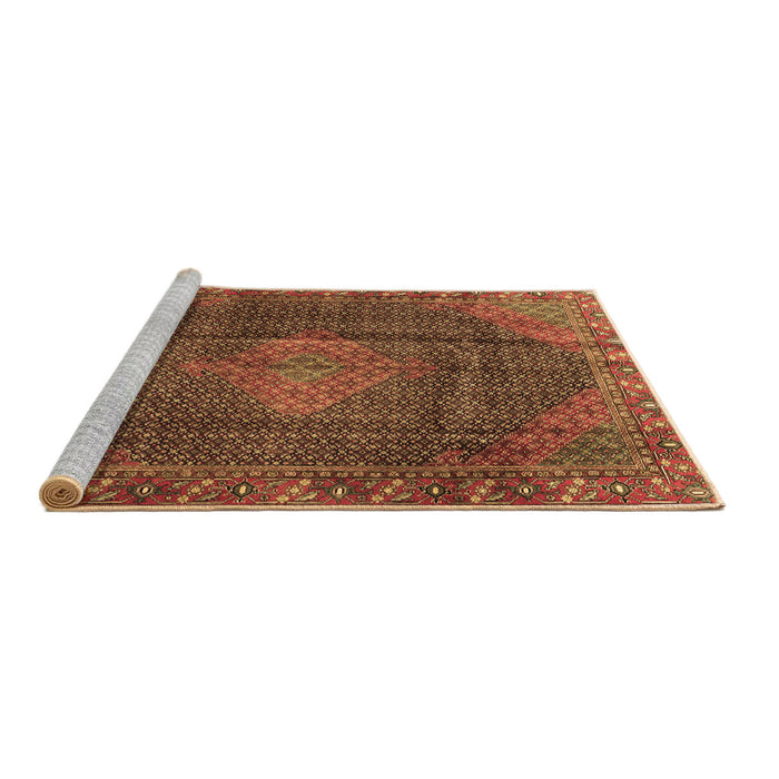 Sideview of Machine Washable Persian Brown Traditional Rug, wshtr1114brn