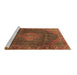 Sideview of Machine Washable Persian Brown Traditional Rug, wshtr1114brn