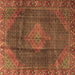 Square Persian Brown Traditional Rug, tr1114brn