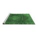 Sideview of Machine Washable Persian Emerald Green Traditional Area Rugs, wshtr1114emgrn