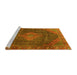 Sideview of Machine Washable Persian Yellow Traditional Rug, wshtr1114yw