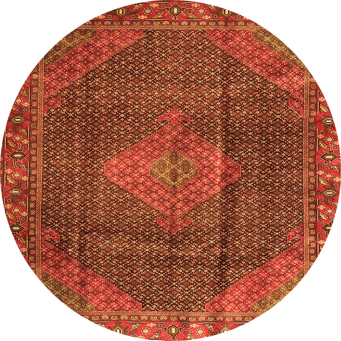 Machine Washable Persian Orange Traditional Area Rugs, wshtr1114org