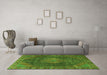 Machine Washable Persian Green Traditional Area Rugs in a Living Room,, wshtr1114grn