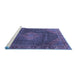 Sideview of Machine Washable Persian Blue Traditional Rug, wshtr1114blu