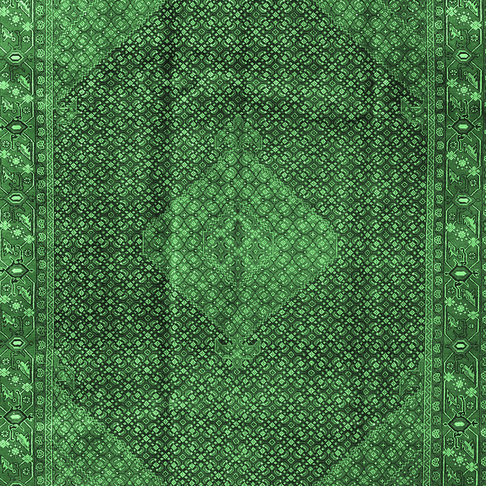 Machine Washable Persian Emerald Green Traditional Area Rugs, wshtr1114emgrn