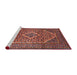 Sideview of Machine Washable Traditional Orange Salmon Pink Rug, wshtr1115