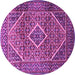 Round Persian Purple Traditional Rug, tr1115pur