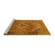 Sideview of Machine Washable Persian Yellow Traditional Rug, wshtr1115yw