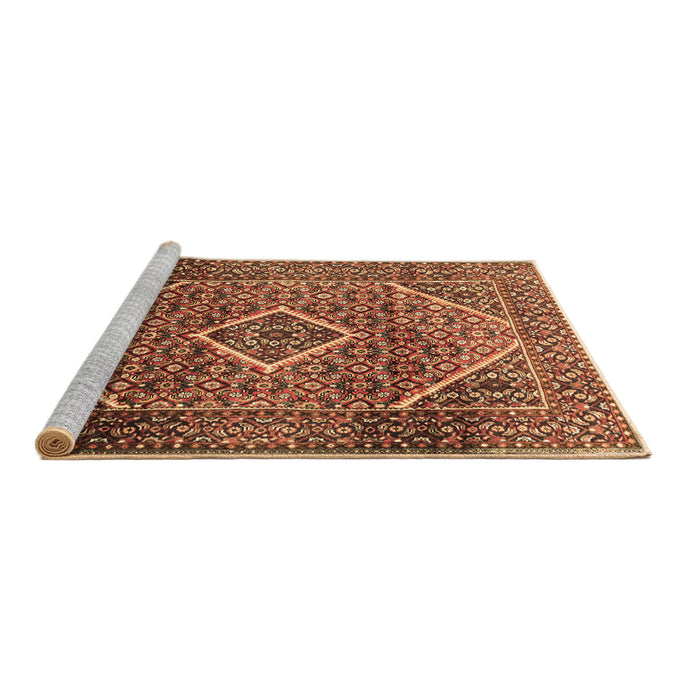 Sideview of Machine Washable Persian Brown Traditional Rug, wshtr1115brn
