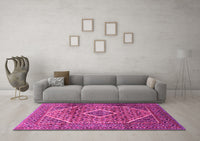 Machine Washable Persian Pink Traditional Rug, wshtr1115pnk