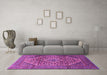 Machine Washable Persian Purple Traditional Area Rugs in a Living Room, wshtr1115pur