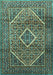 Machine Washable Persian Turquoise Traditional Area Rugs, wshtr1115turq