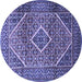 Round Persian Blue Traditional Rug, tr1115blu