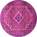 Round Persian Pink Traditional Rug, tr1115pnk