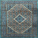 Square Persian Light Blue Traditional Rug, tr1115lblu