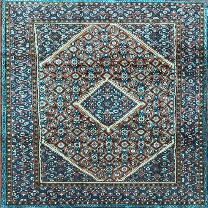Square Machine Washable Persian Light Blue Traditional Rug, wshtr1115lblu