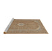 Sideview of Machine Washable Traditional Light Brown Rug, wshtr1116