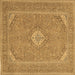 Square Medallion Brown Traditional Rug, tr1116brn