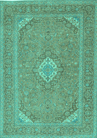 Medallion Turquoise Traditional Rug, tr1116turq