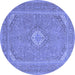 Round Medallion Blue Traditional Rug, tr1116blu