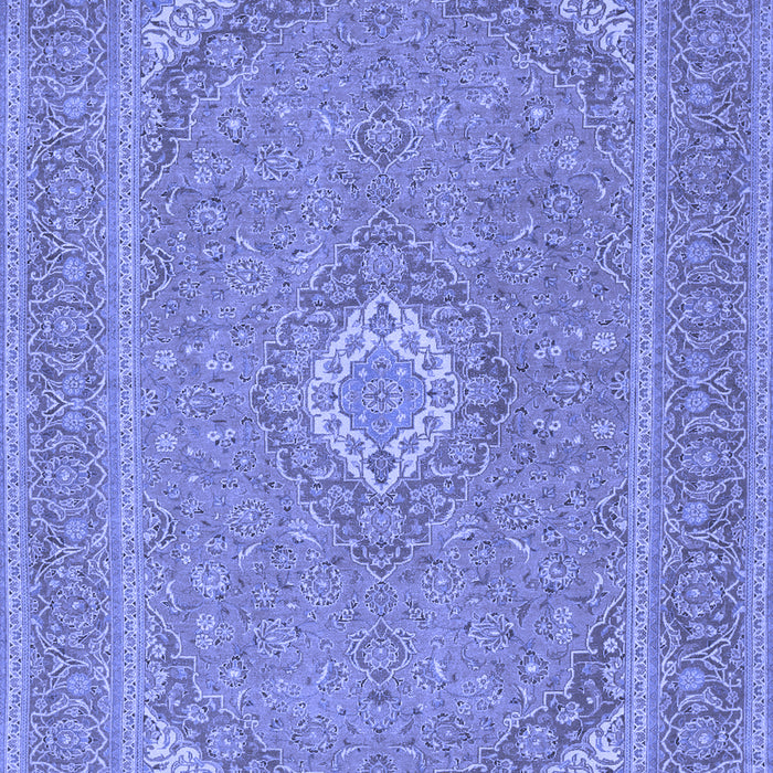 Machine Washable Medallion Blue Traditional Rug, wshtr1116blu