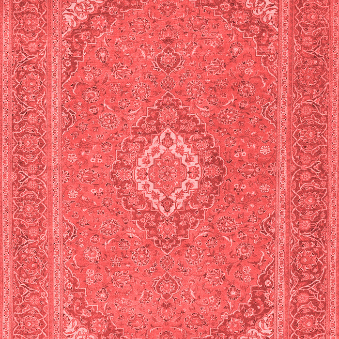 Machine Washable Medallion Red Traditional Rug, wshtr1116red