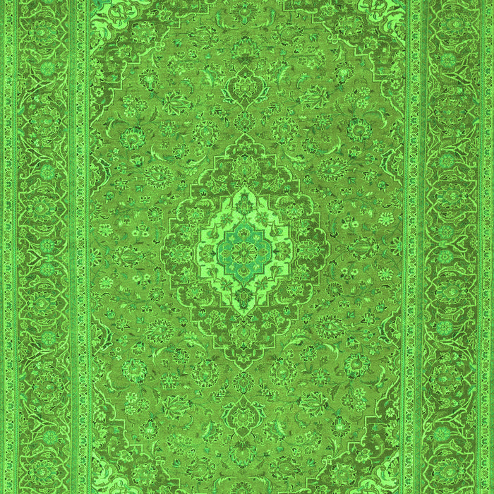 Serging Thickness of Machine Washable Medallion Green Traditional Area Rugs, wshtr1116grn