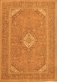 Medallion Orange Traditional Rug, tr1116org