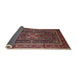 Sideview of Traditional Orange Salmon Pink Persian Rug, tr1117