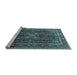 Sideview of Machine Washable Persian Light Blue Traditional Rug, wshtr1117lblu