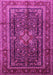 Machine Washable Persian Pink Traditional Rug, wshtr1117pnk